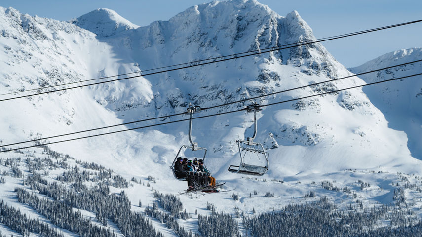 Winter Scenic Shot of Gondolas at Whistler Blackcomb