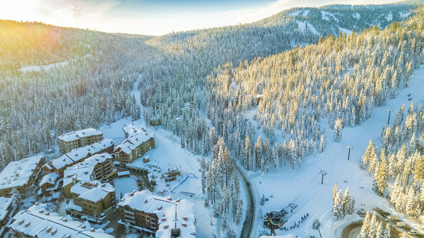Scenic Aerial at Northstar During Sunrise