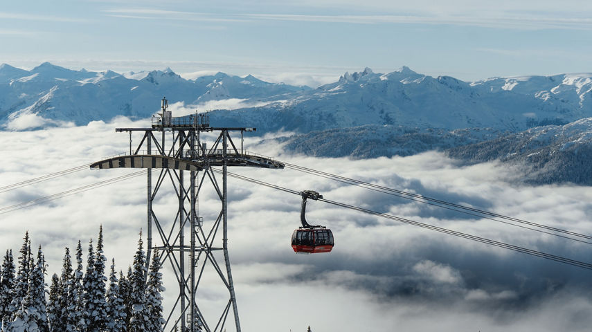 Winter Scenic Shot of Gondola at Whistler Blackcomb