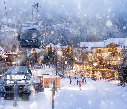Wintery Scene of Base Area at Whistler Blackcomb