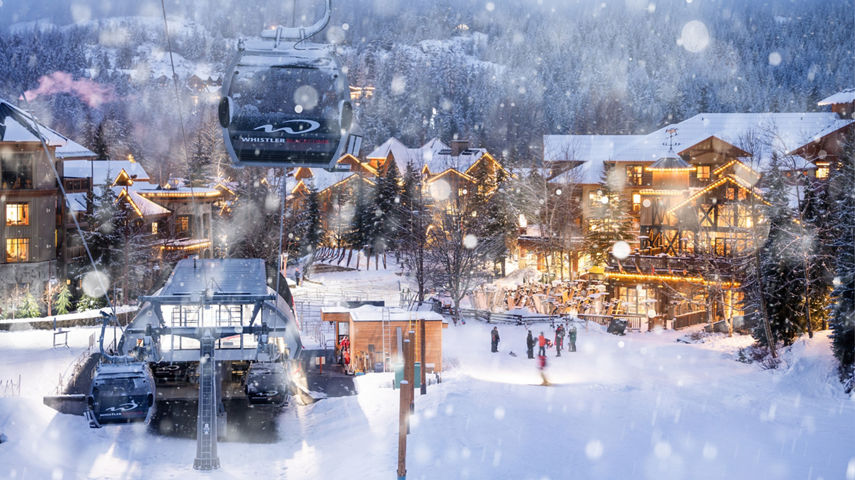 Wintery Scene of Base Area at Whistler Blackcomb