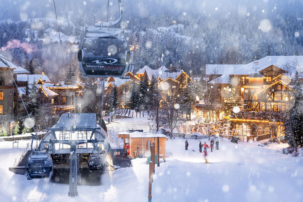 Wintery Scene of Base Area at Whistler Blackcomb