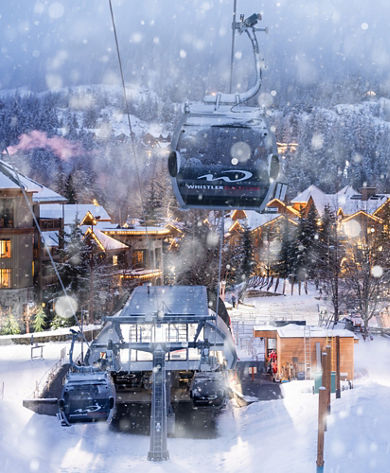 Wintery Scene of Base Area at Whistler Blackcomb