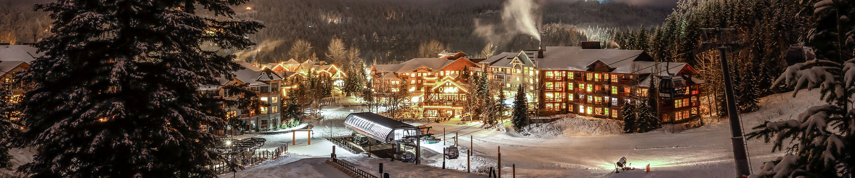 Wintery Scene of Base Area at Whistler Blackcomb