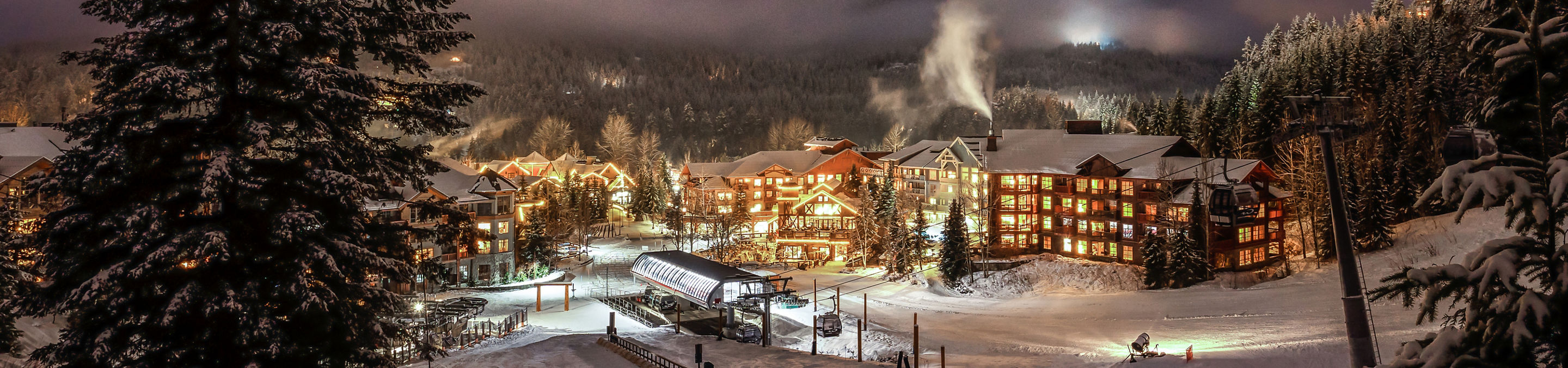 Wintery Scene of Base Area at Whistler Blackcomb