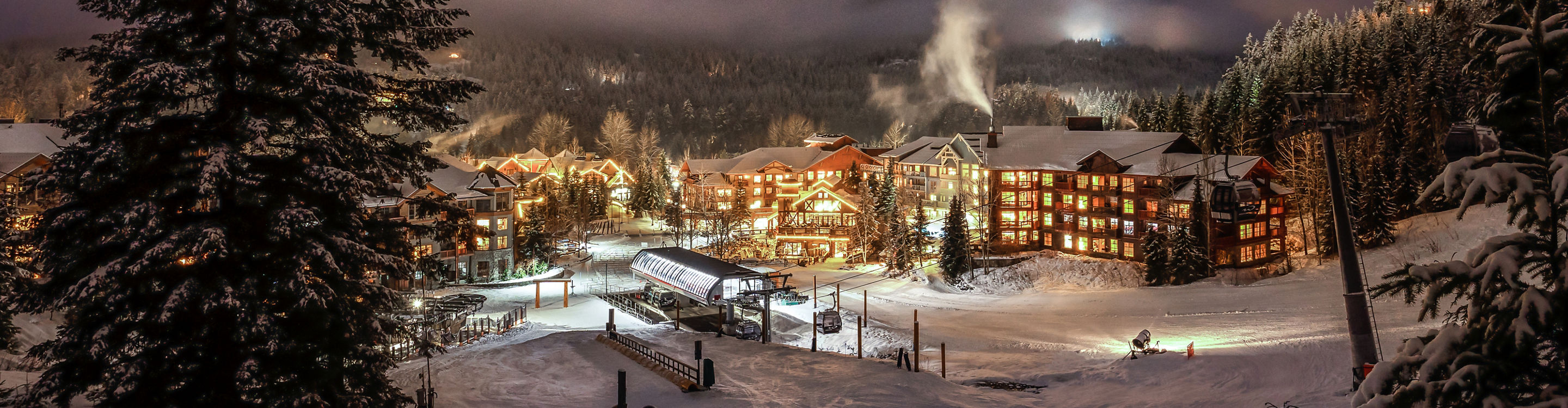 Wintery Scene of Base Area at Whistler Blackcomb