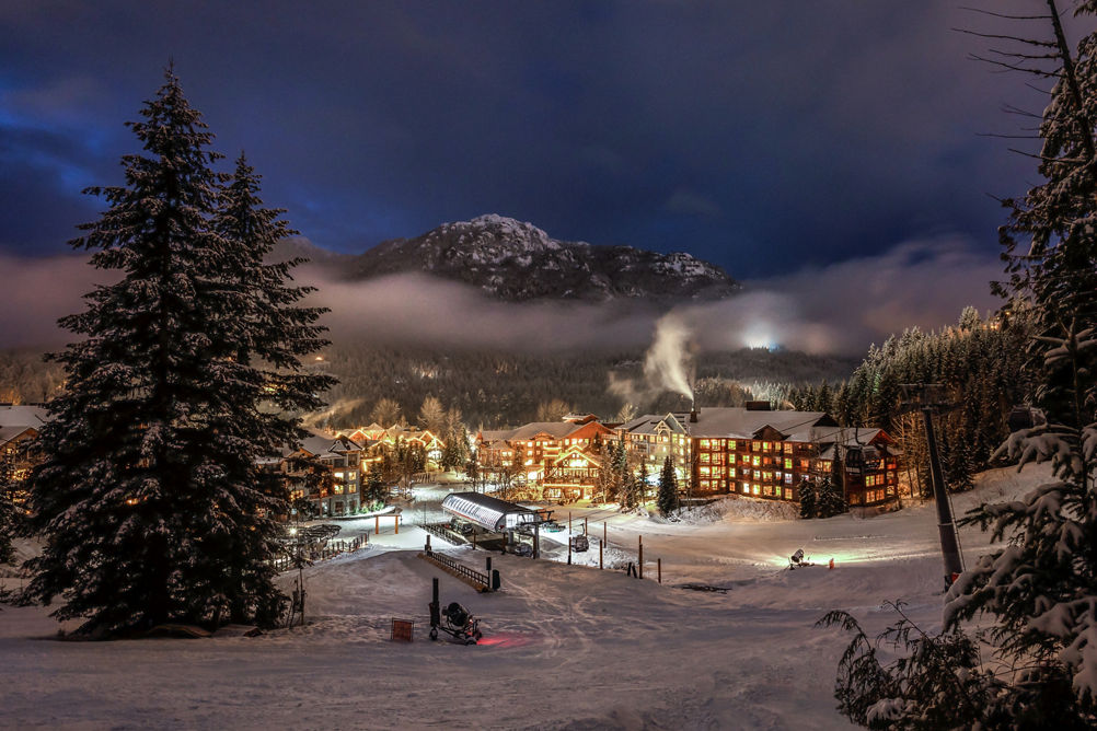 Wintery Scene of Base Area at Whistler Blackcomb