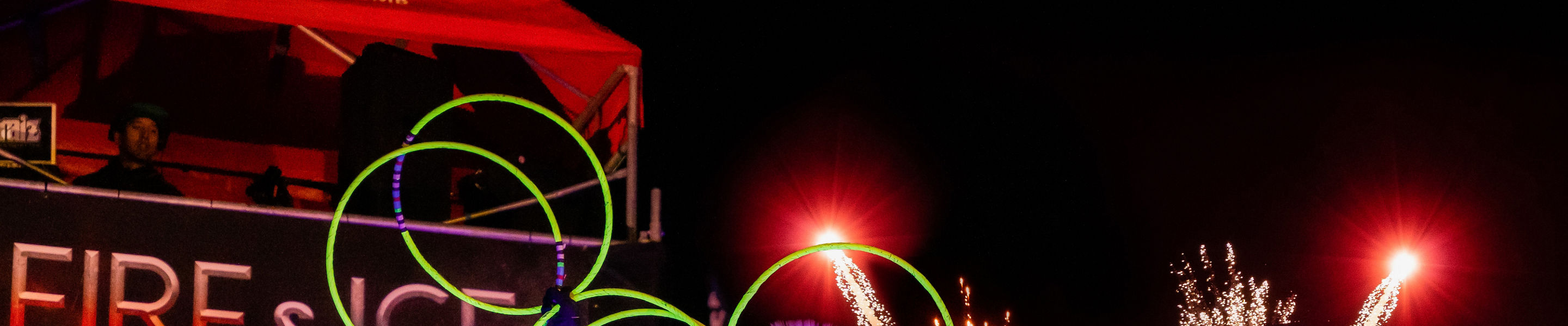Ring Dancer Performs During Fire and Ice Event at Whistler Blackcomb