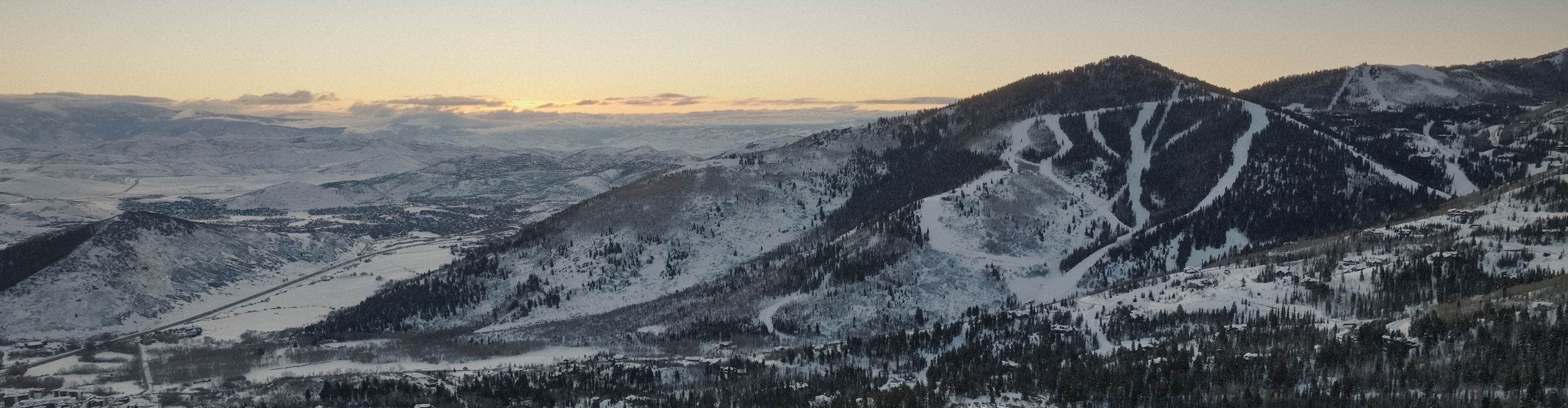 Aerial Landscape View of Sunrise at Park City