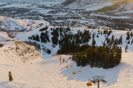 Aerial Landscape View of Sunrise at Park City