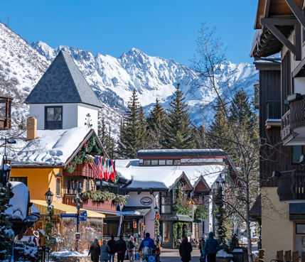 Resort Guests Enjoying a Walk in Vail Village
