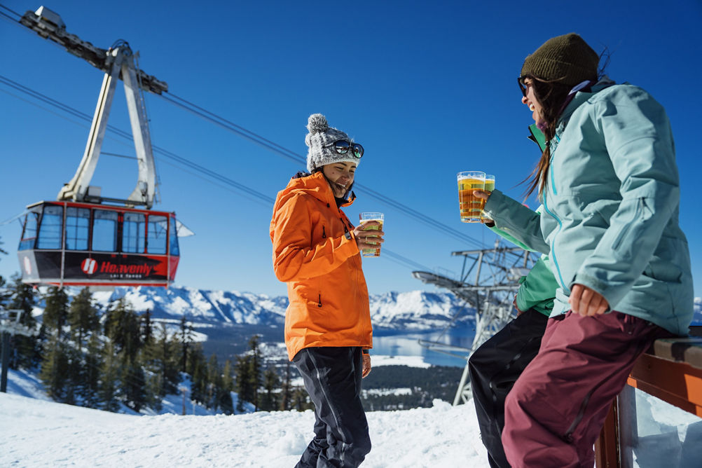 Resort Guests Enjoy a Beer from Tamarack Lodge at Heavenly