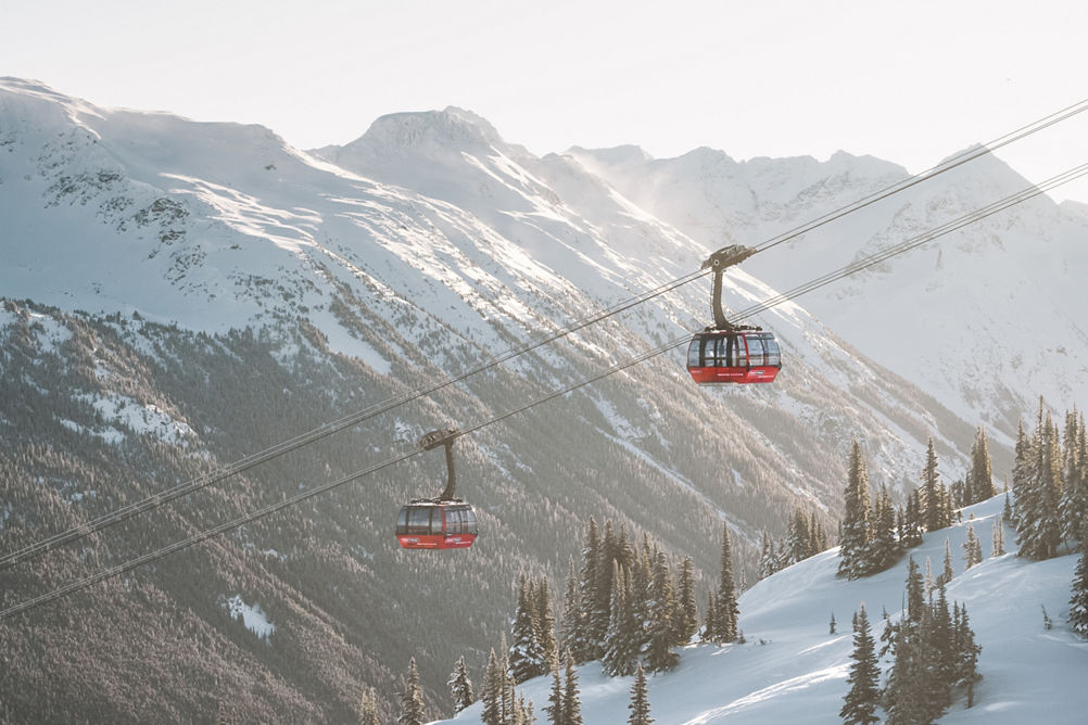 Wintery Scenic View of Gondolas at Whistler Blackcomb