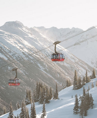 Wintery Scenic View of Gondolas at Whistler Blackcomb