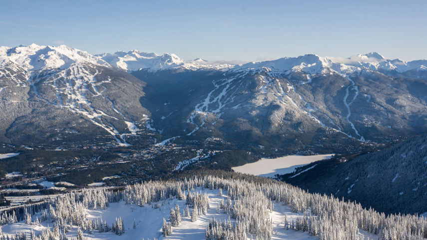Aerial View of Whistler Blackcomb During Winter