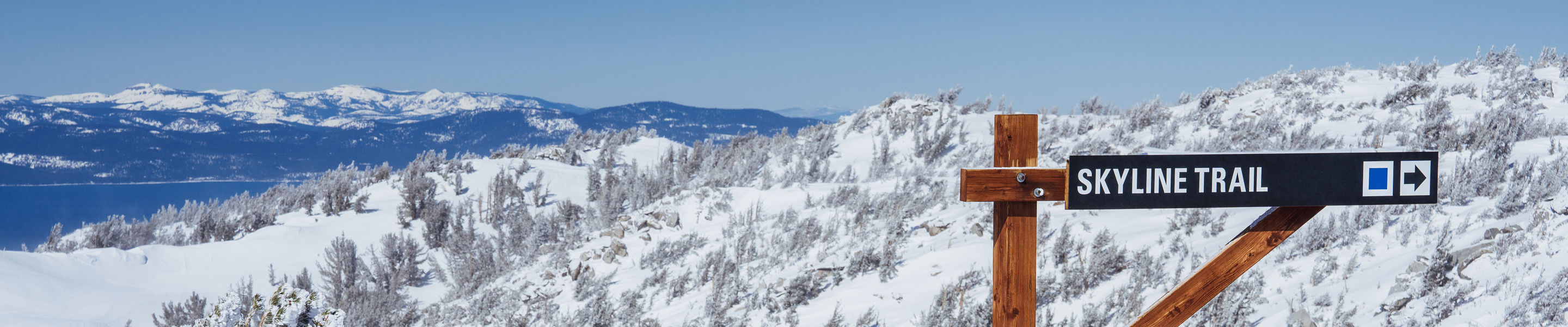 Skyline Trail Wayfinding and Welcome To Nevada Sign at Heavenly