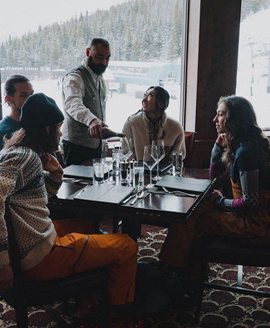 Friends Being Served Wine at Vail