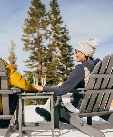 Couple Enjoys Sipping on Champagne at Northstar's Tost Bar