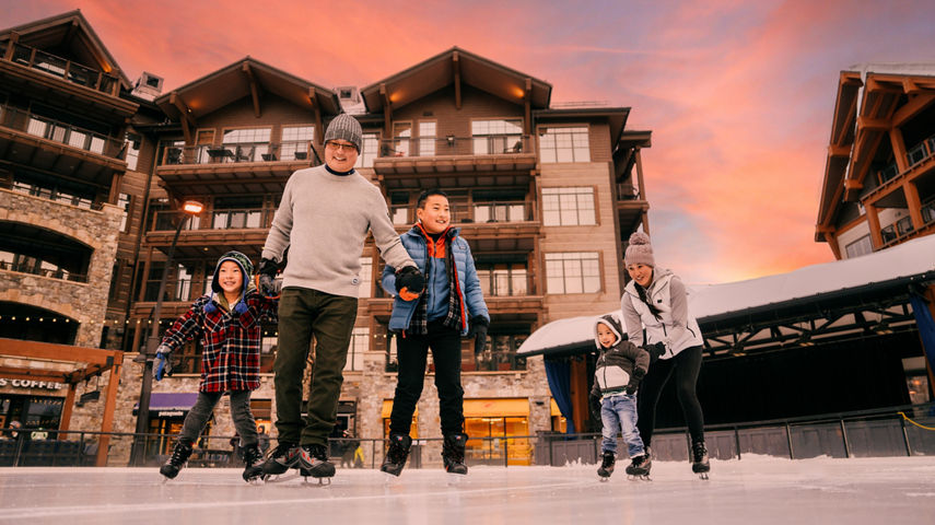 Family Enjoys Ice Skating at Northstar
