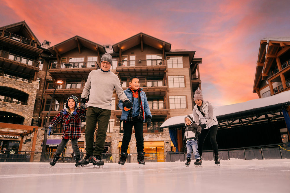 Family Enjoys Ice Skating at Northstar