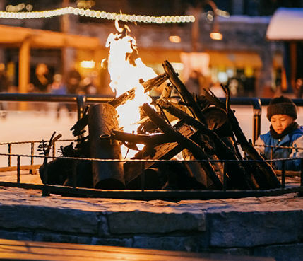 Detail View of Firepit at Northstar's Ice Rink