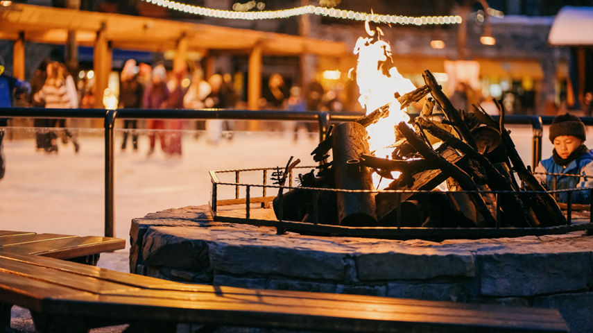 Detail View of Firepit at Northstar's Ice Rink