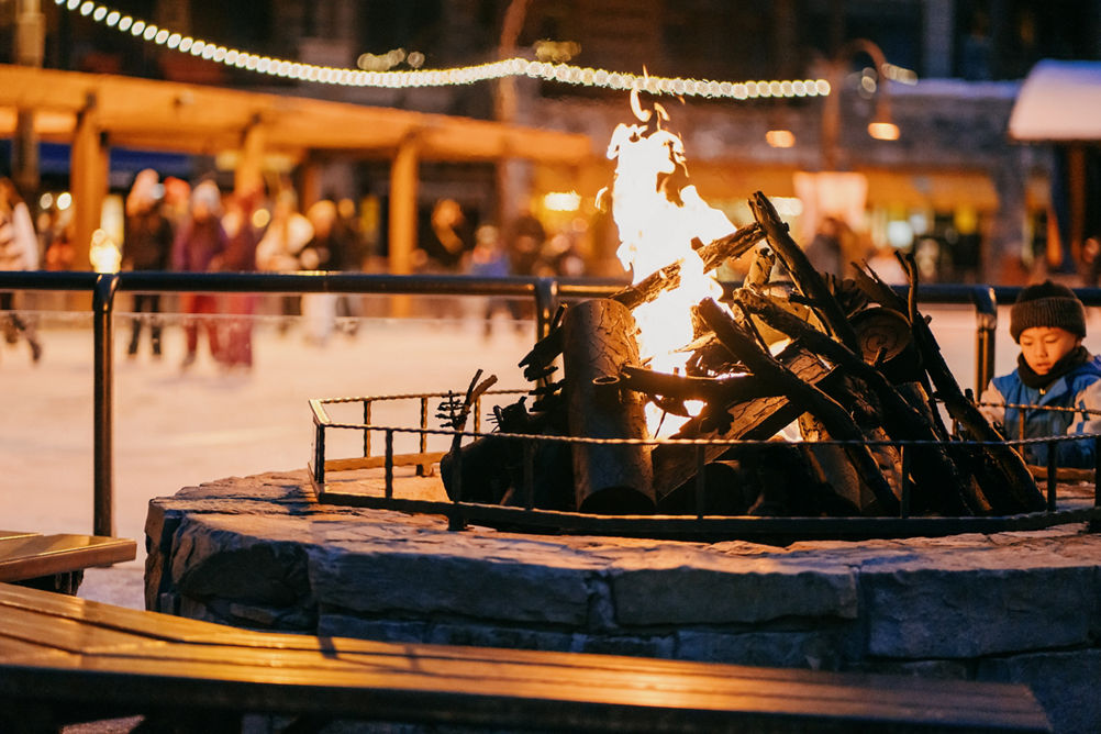 Detail View of Firepit at Northstar's Ice Rink
