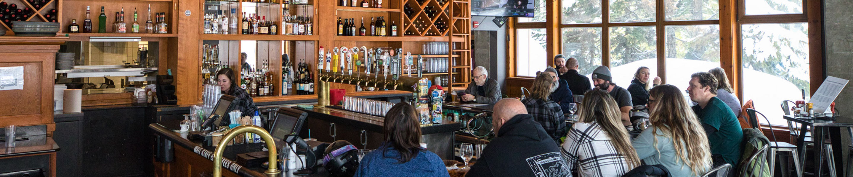 Resort Guests Enjoy Lunch at Bullstooth at Stevens Pass