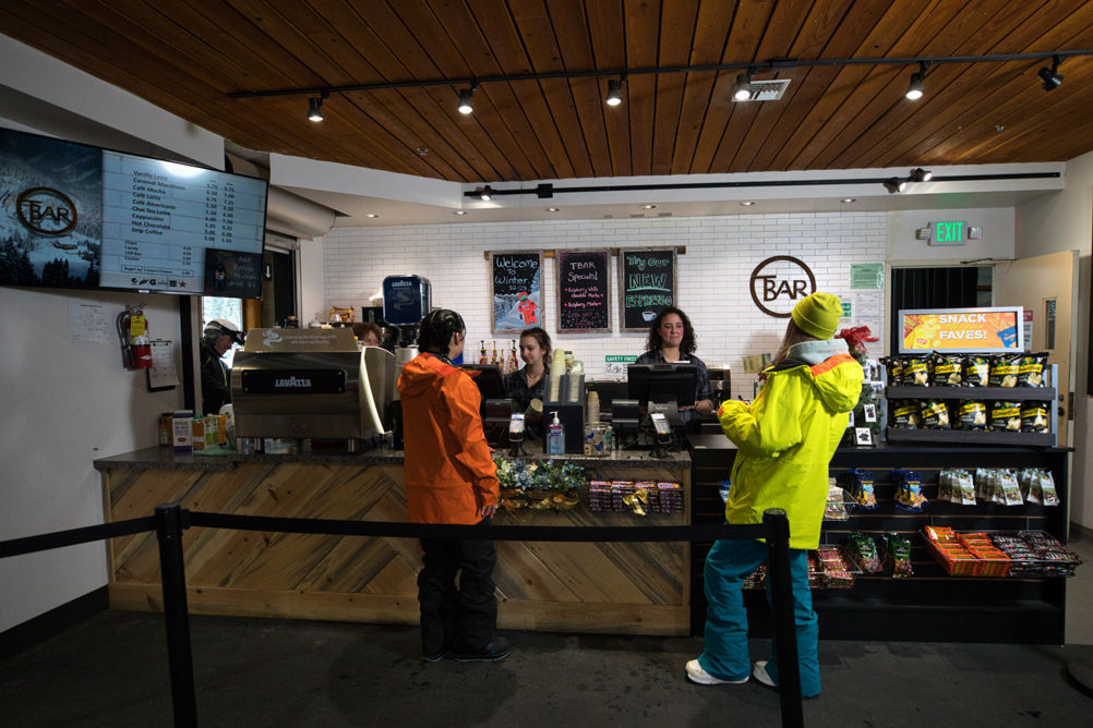 Resort Guests Place an Order at T-Bar at Stevens Pass