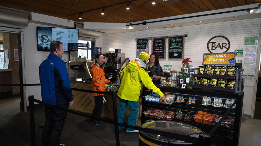 Resort Guests Place an Order at T-Bar at Stevens Pass