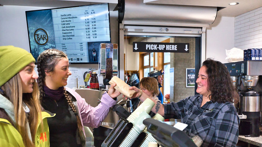 Resort Guests Place an Order at T-Bar at Stevens Pass