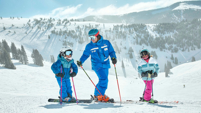 Children Ski Ride School Lesson at Vail
