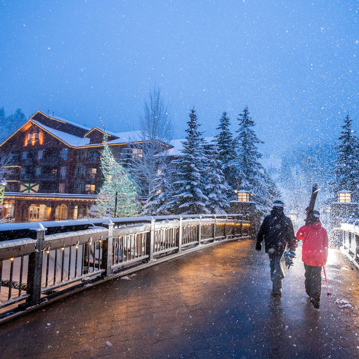 Wintery Scene of the Bridge at Whistler Creek