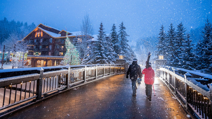 Wintery Scene of the Bridge at Whistler Creek