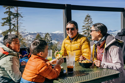 Family Enjoys Lunch at Northstar's Zephyr Lodge