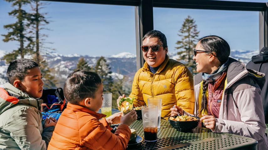 Family Enjoys Lunch at Northstar's Zephyr Lodge