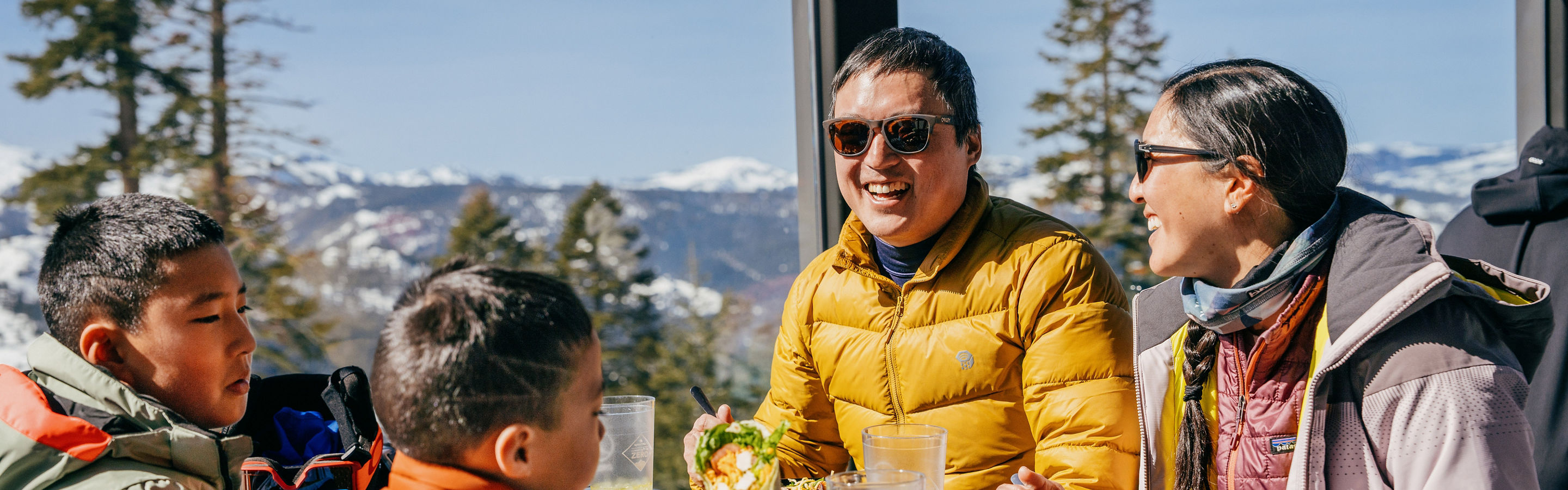 Family Enjoys Lunch at Northstar's Zephyr Lodge