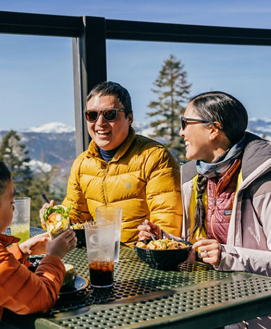 Family Enjoys Lunch at Northstar's Zephyr Lodge