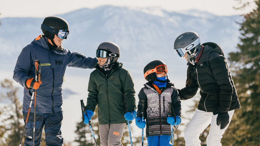 Family Stands in the Middle of a Trail at Northstar