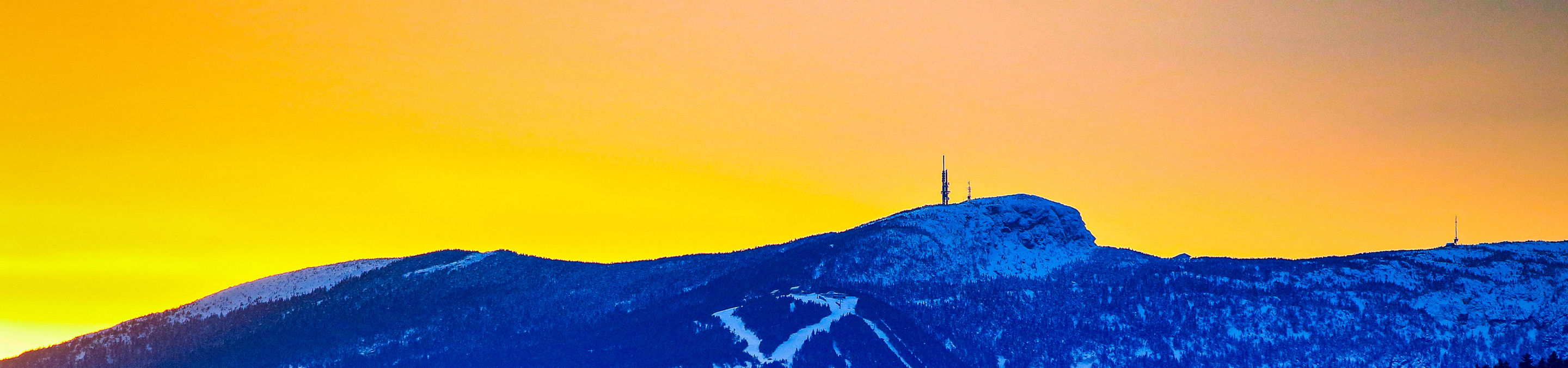 Winter Scenic Image of Sunset at Stowe