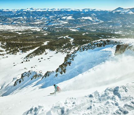 Skier Hitting Fresh Powder at Breckenridge