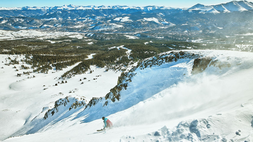 Skier Hitting Fresh Powder at Breckenridge