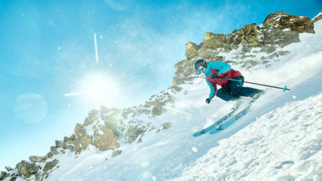 Skier Hitting Fresh Powder at Breckenridge