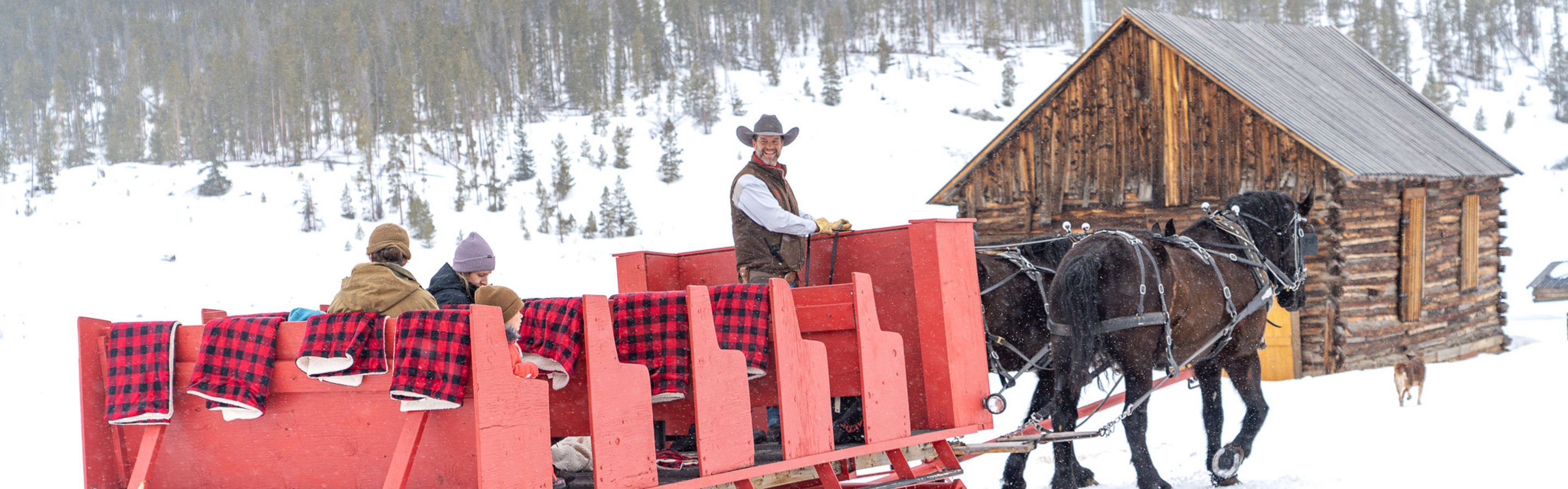 Family Enjoying Sleigh Ride through Keystone Resort