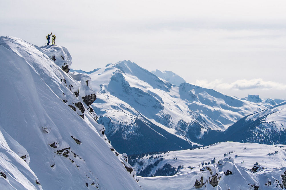 Robbie Dixon and Stan Rey on Blackcomb Mountain, British Columbia.