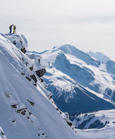 Robbie Dixon and Stan Rey on Blackcomb Mountain, British Columbia.