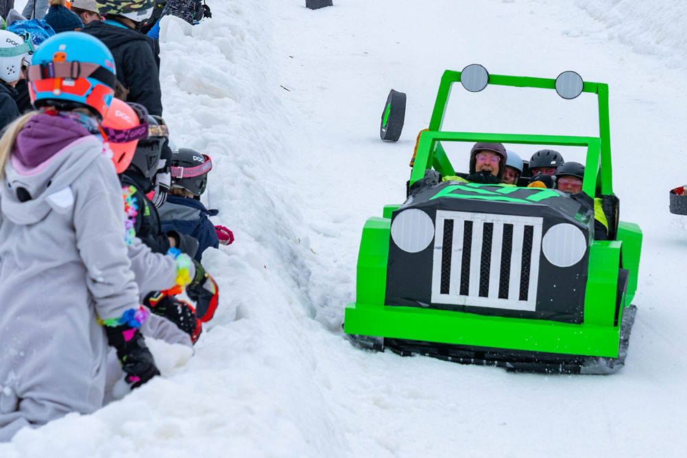 Guests Have Fun at Cardboard Box Derby Event at Crotched