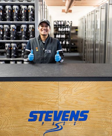 Stevens Pass Rental Associate Gives Thumbs Up