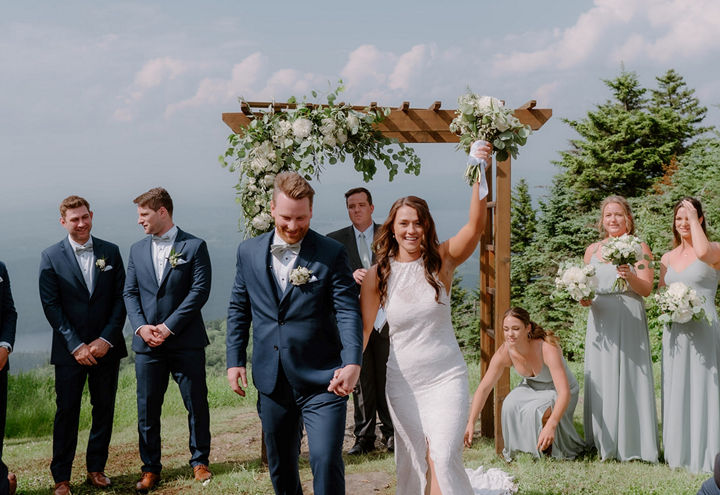Summer Wedding Couples Portraits at Mount Sunapee