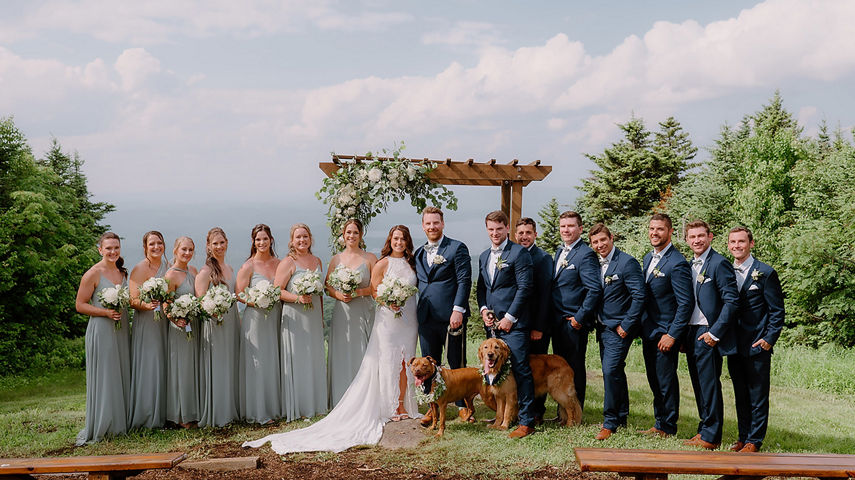 Summer Wedding Party Portraits at Mount Sunapee